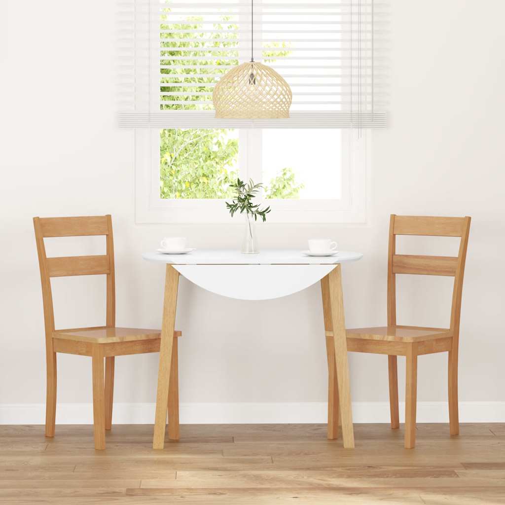 Cadeiras de jantar 2 pcs madeira seringueira maciça natural