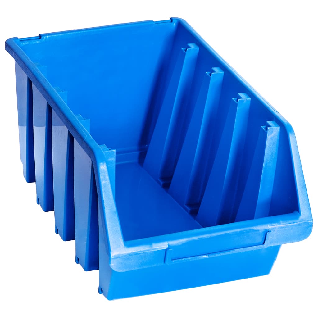 Caixas de arrumação empilháveis 14 pcs plástico azul