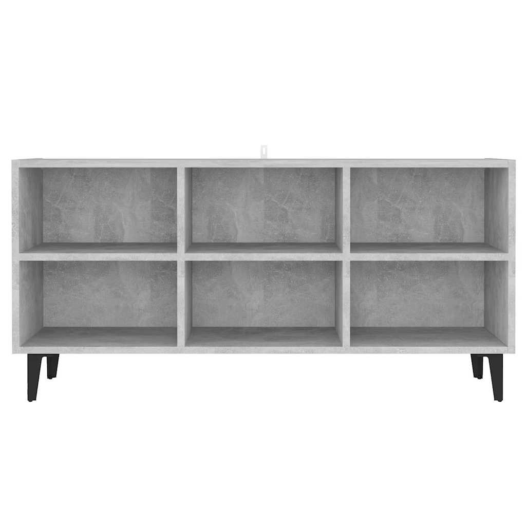 Móvel de TV com pernas em metal 103,5x30x50 cm cinzento cimento