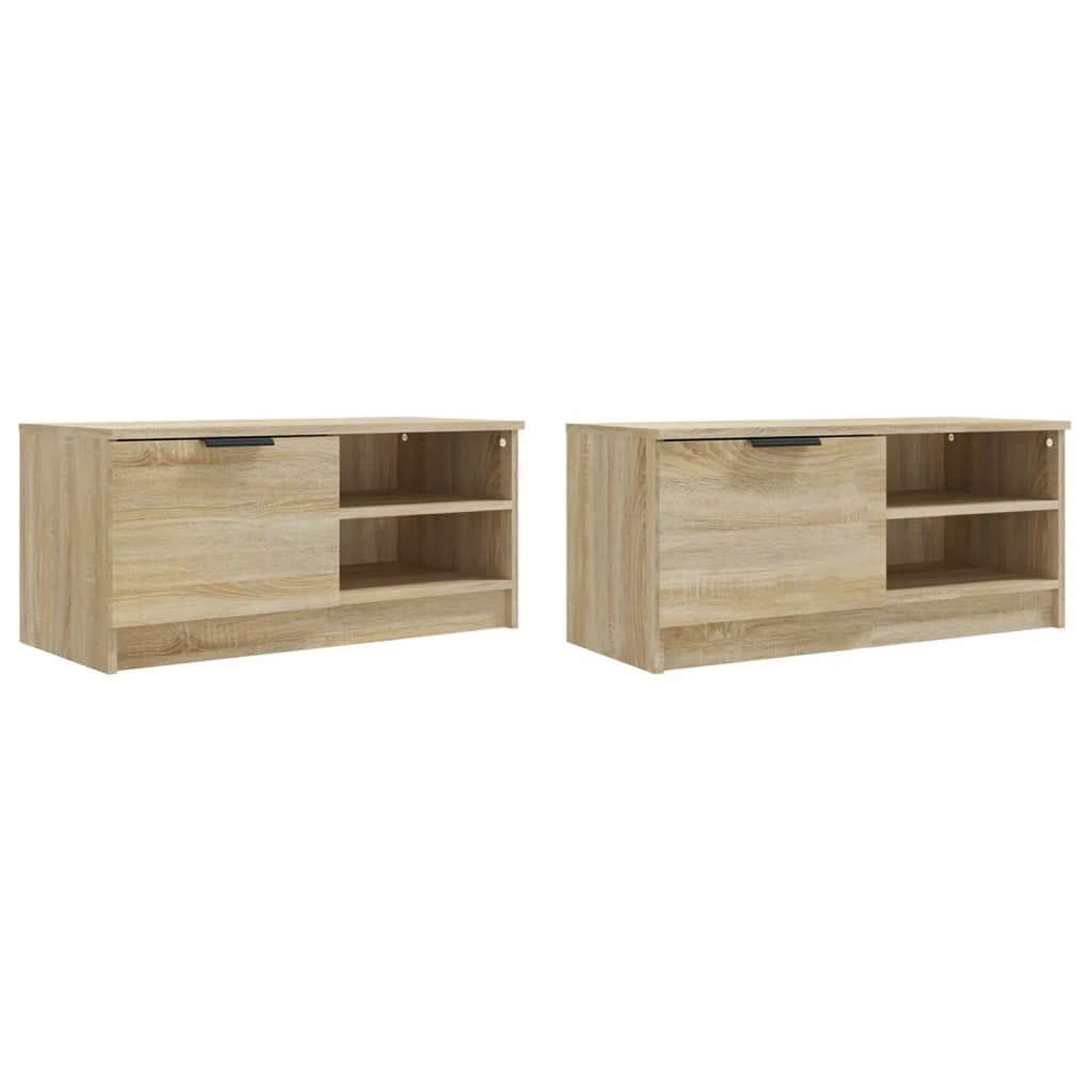 Armários TV 2pcs 80x35x36,5cm madeira proc. cor carvalho sonoma