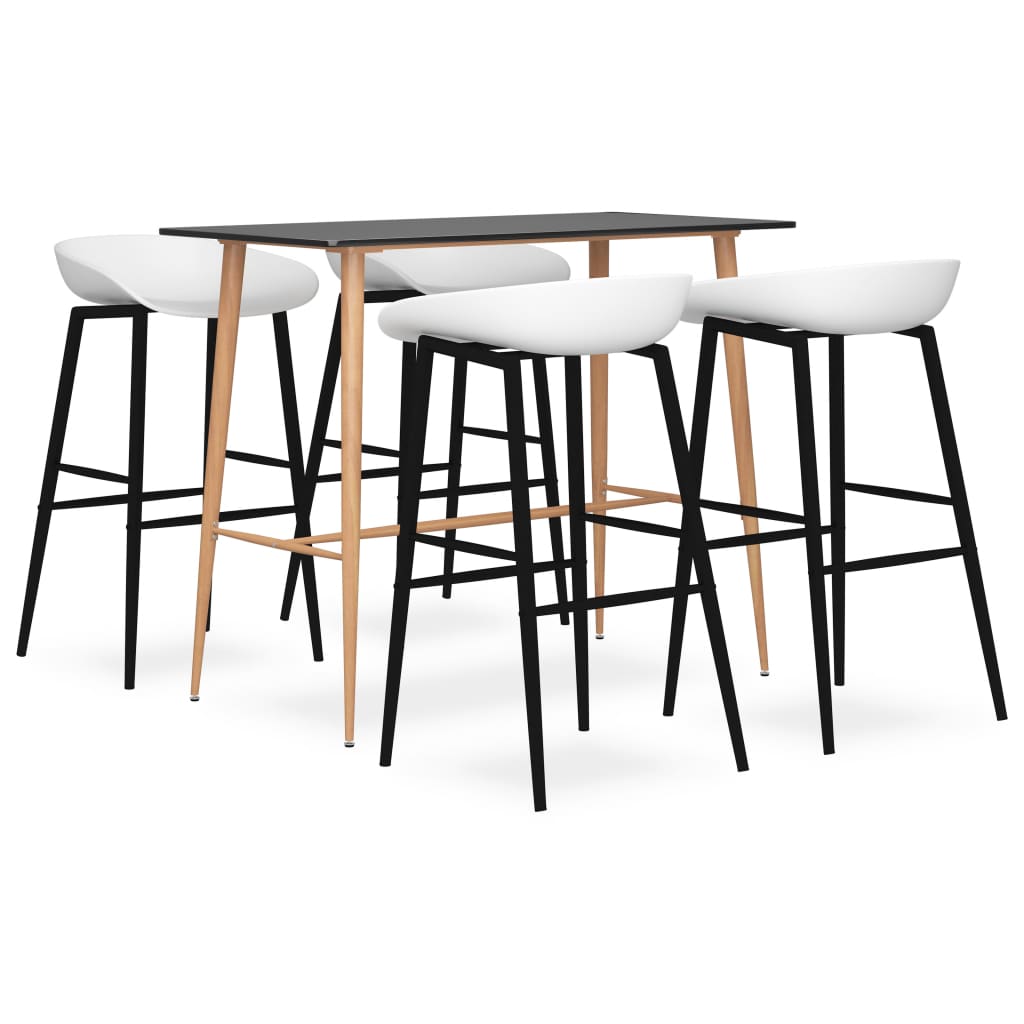5 Pcs conjunto de bar preto e branco