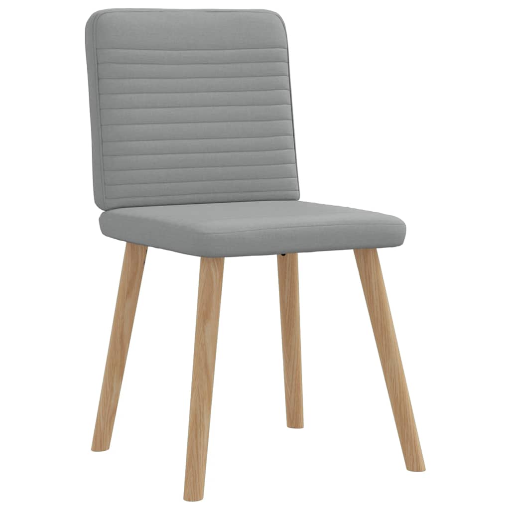 Cadeiras de jantar 6 pcs tecido cinzento-claro