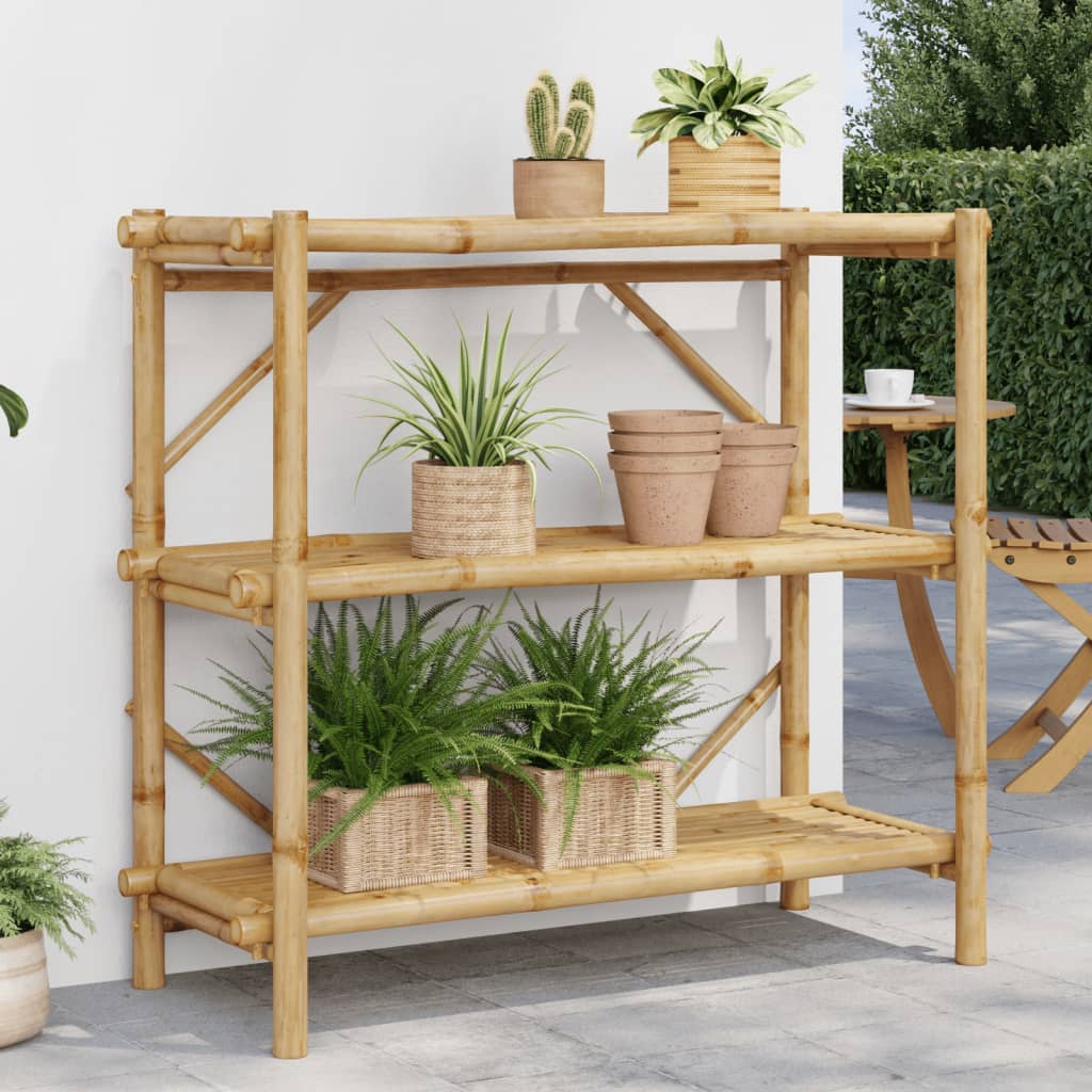 Estante com 3 prateleiras 100x40x90 cm bambu