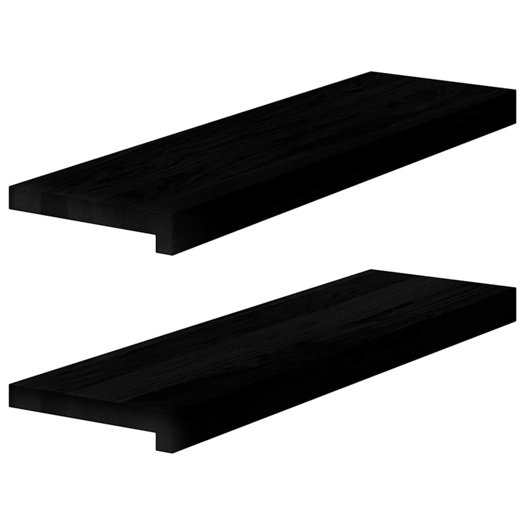 Soleiras da janela 2 pcs 70x20x2 cm carvalho castanho-preto