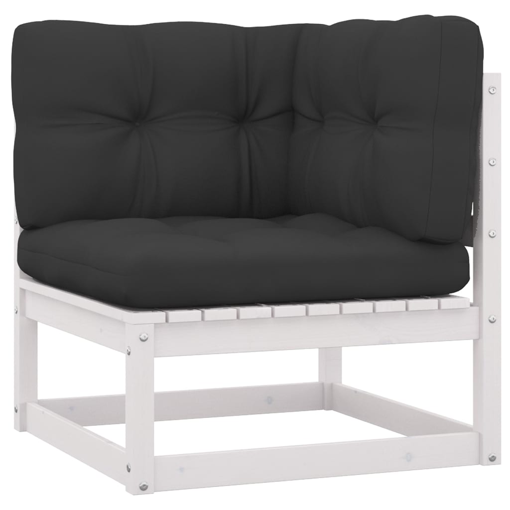 5 Pcs conjunto lounge de jardim c/ almofadões pinho maciço