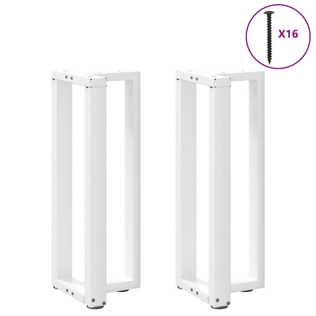 Pés de mesa de console em forma de t, 2 peças, branco, 38x25x(72-73) cm, aço