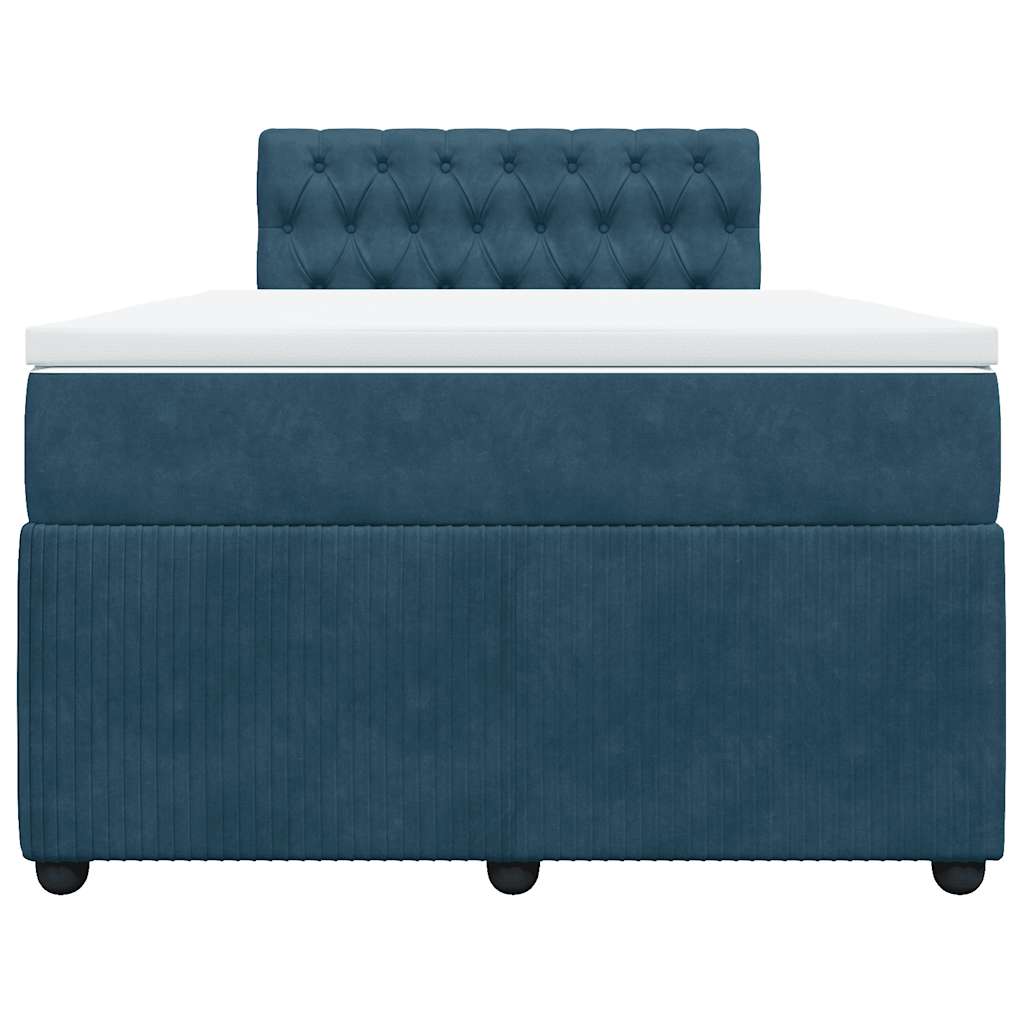 Cama boxspring com colchão 120x190 cm veludo azul
