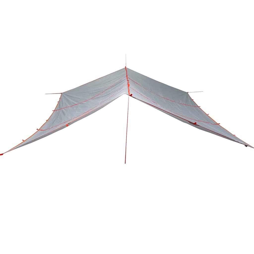 Lona de campismo 420x440 cm impermeável cinzento e laranja
