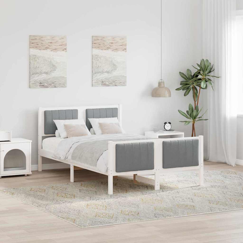 Estrutura da cama branco e cinza claro 120 x 190 cm