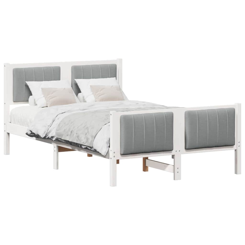 Estrutura da cama branco e cinza claro 120 x 190 cm
