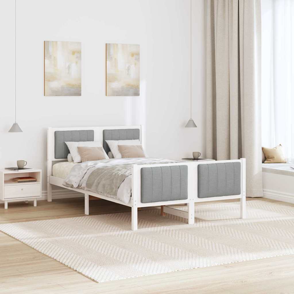 Estrutura da cama branco e cinza claro 120 x 190 cm