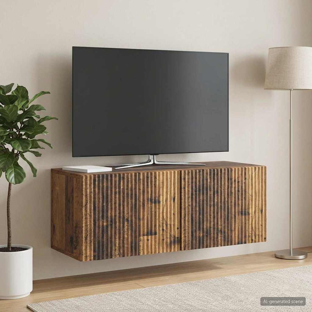 Gabinete de TV de parede madeira antiga 78,5 x 31 x 30 cm