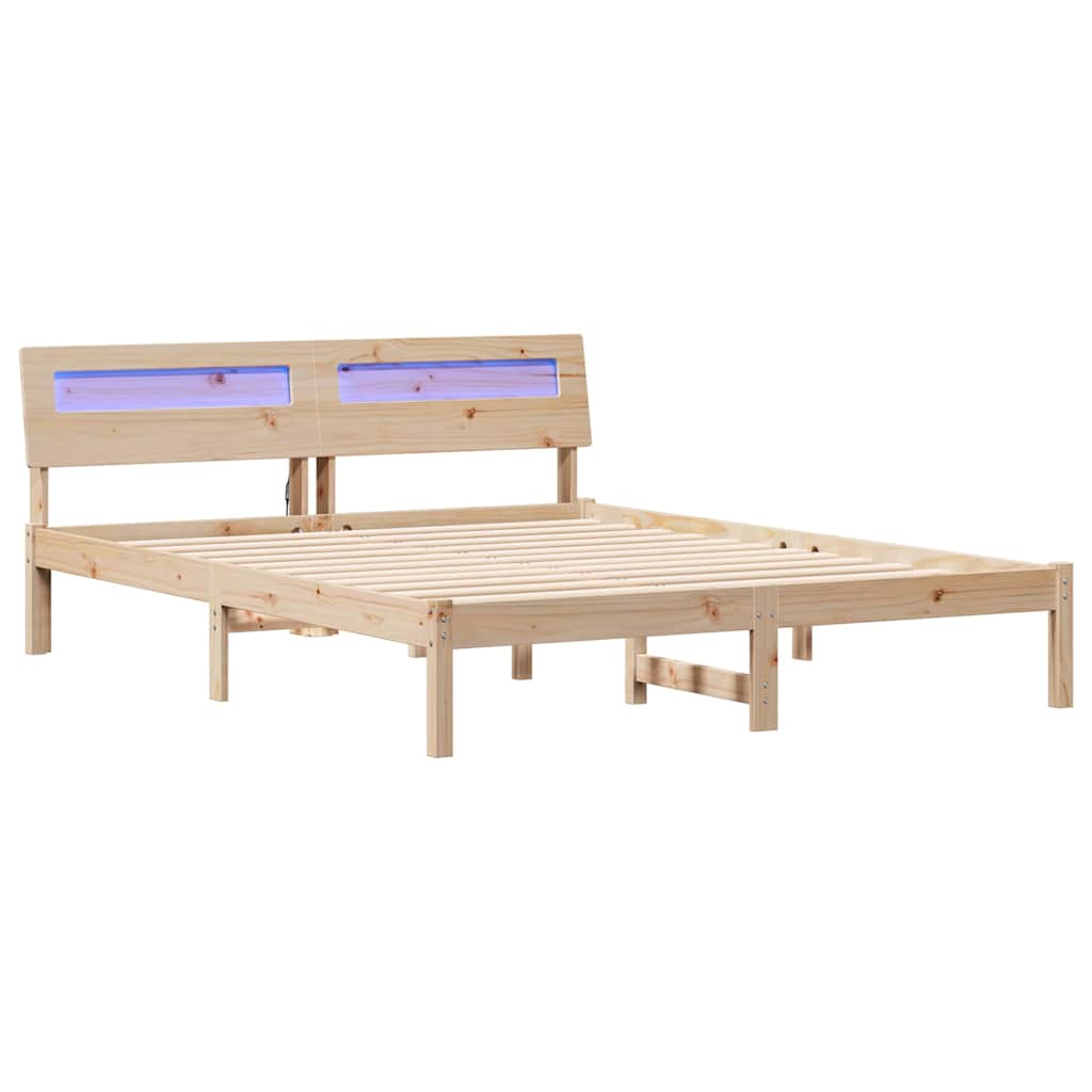 Estrutura da cama com cabeceira castanho 140 x 200 cm