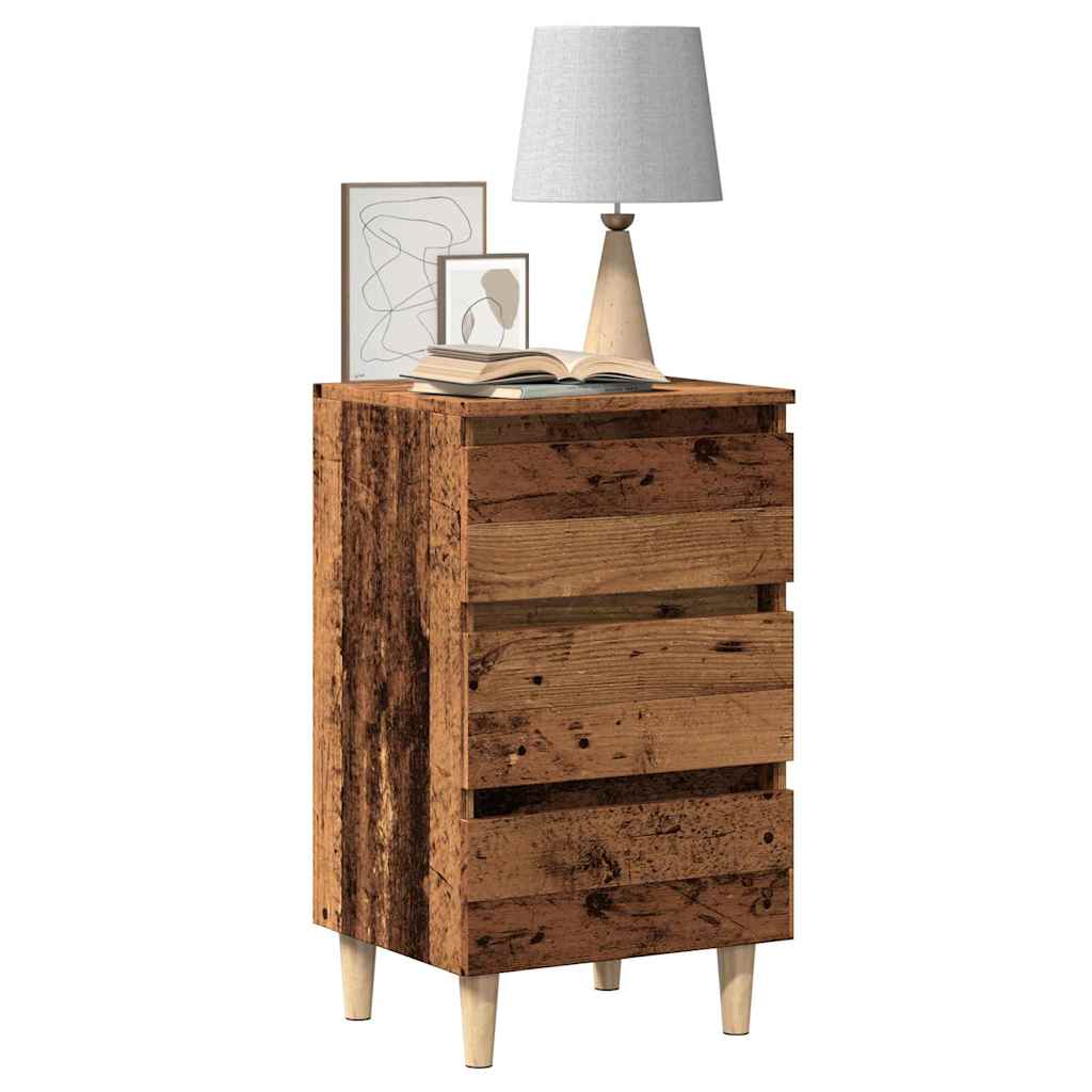 Mesa de cabeceira madeira velha 40x35x69 cm madeira trabalhada