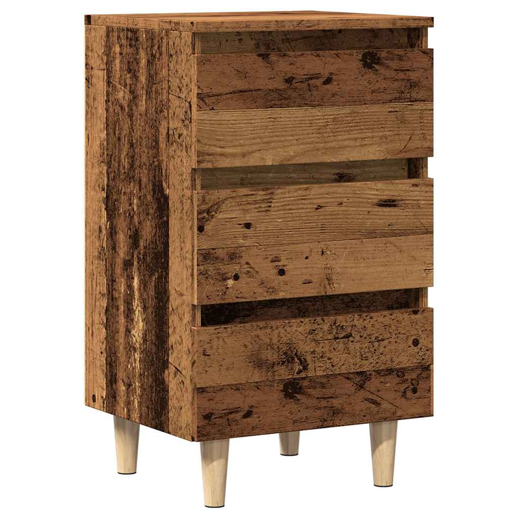 Mesa de cabeceira madeira velha 40x35x69 cm madeira trabalhada