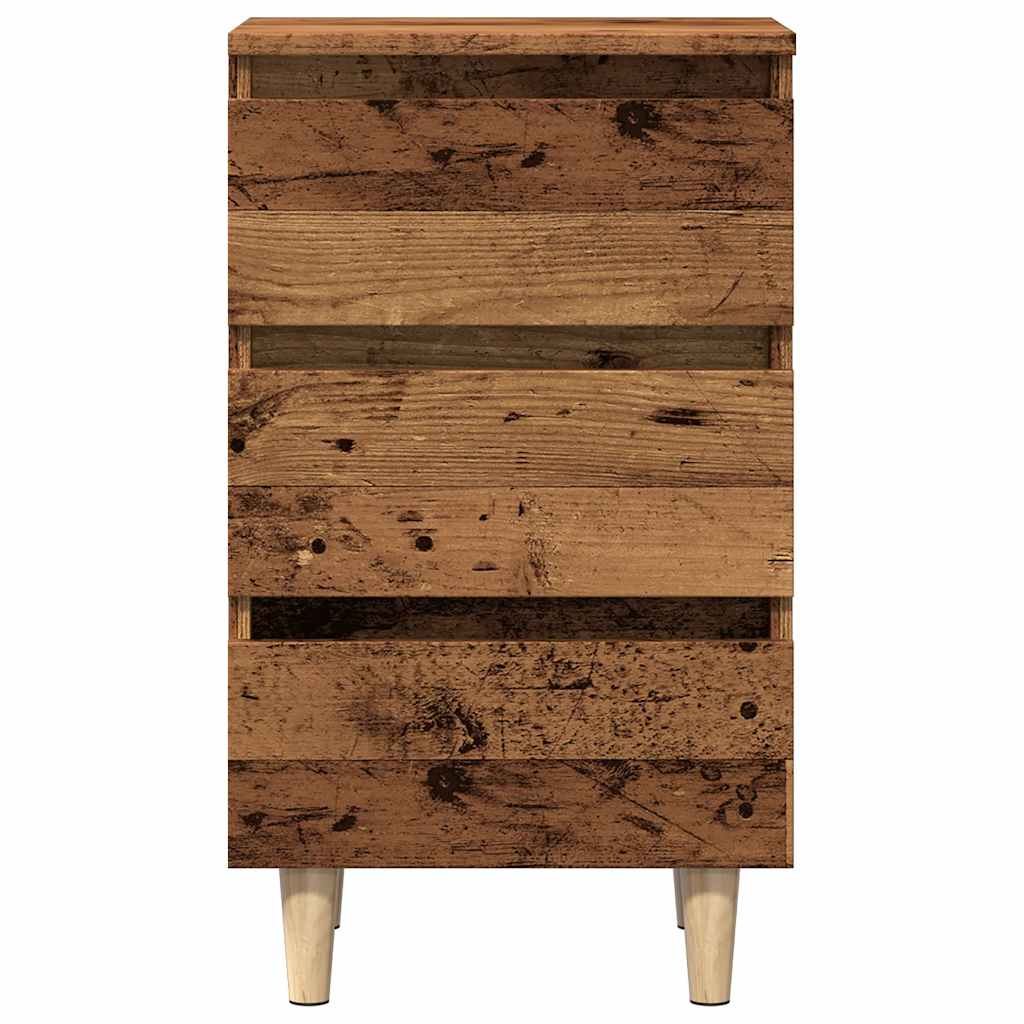 Mesa de cabeceira madeira velha 40x35x69 cm madeira trabalhada