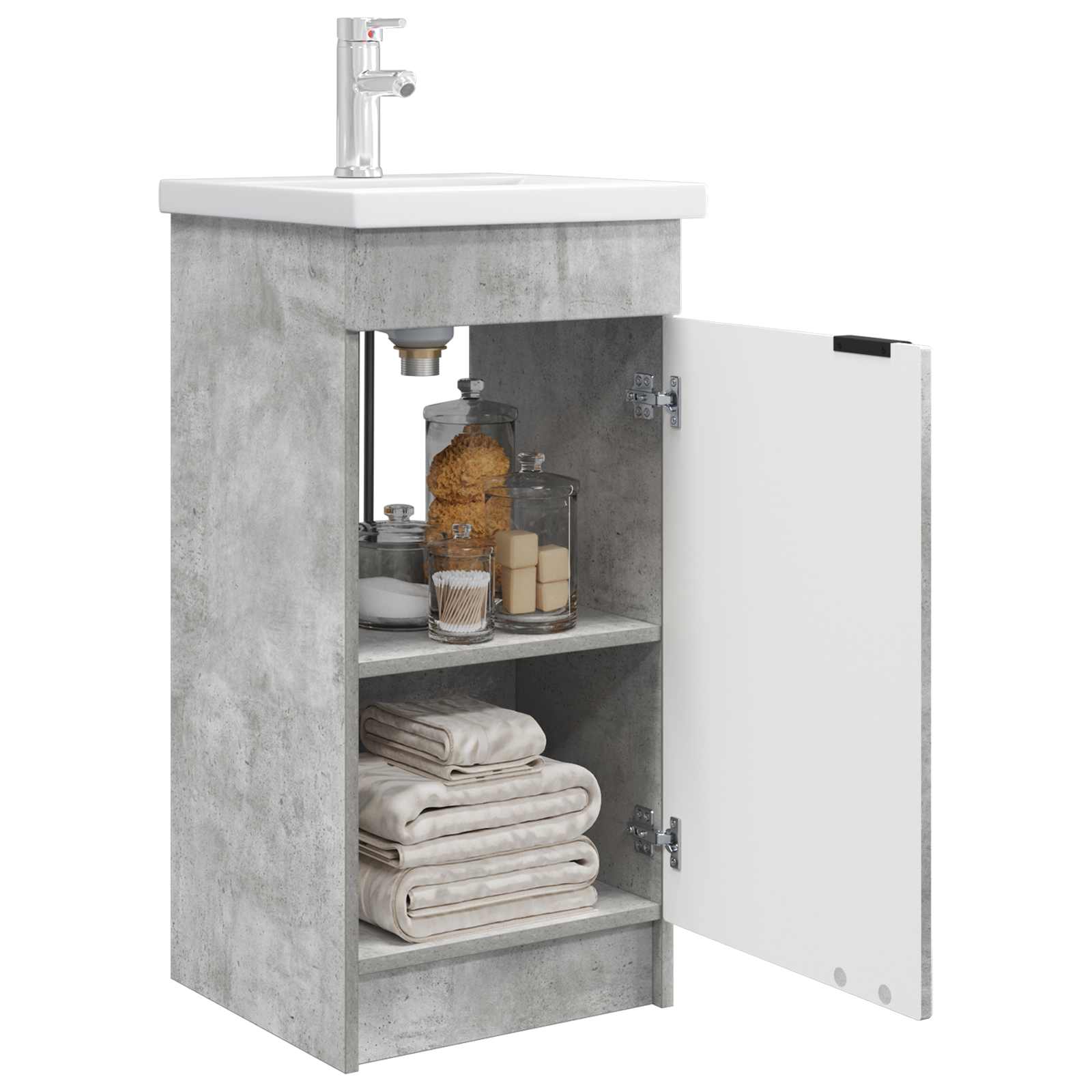 Gabinete de banheiro com pia cinzento cimento 42 x 40 x 84,5 cm