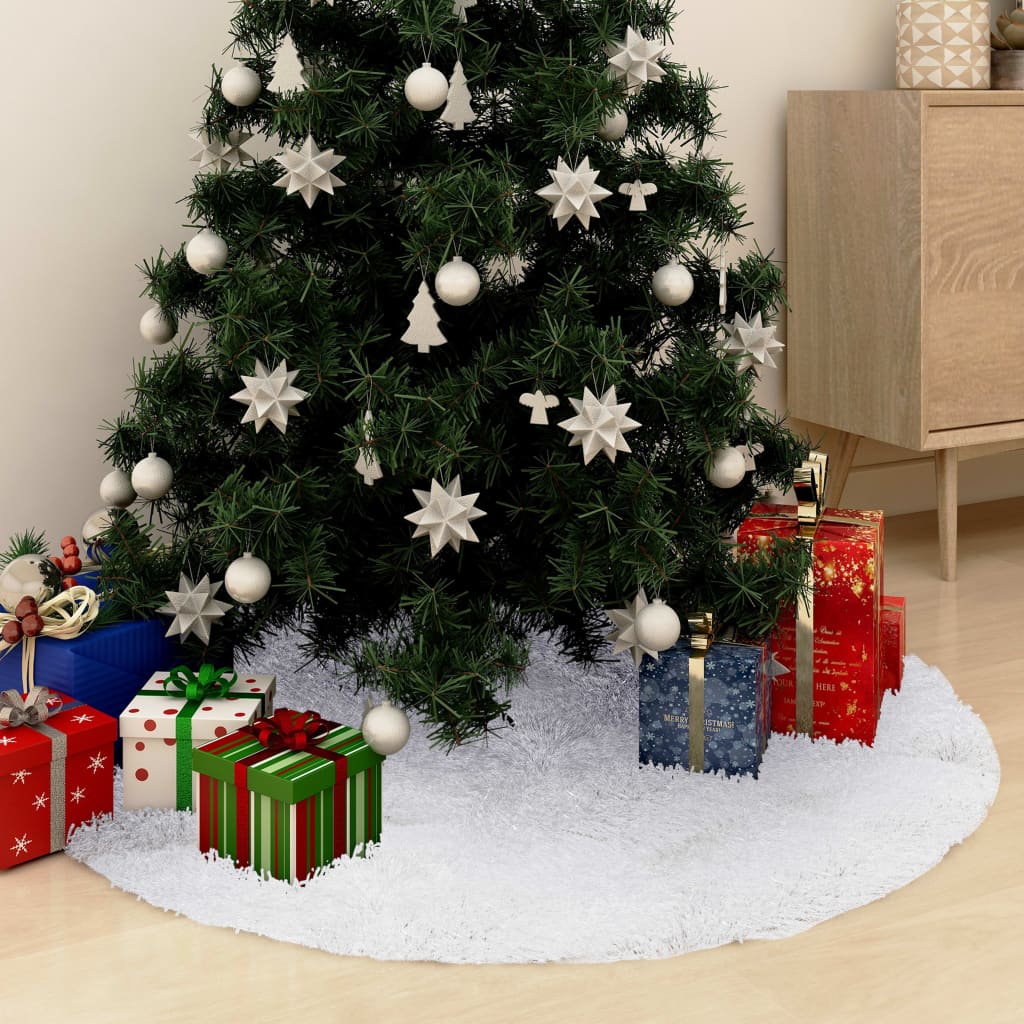 Saia para árvore de natal branca 90 cm pelo sintético