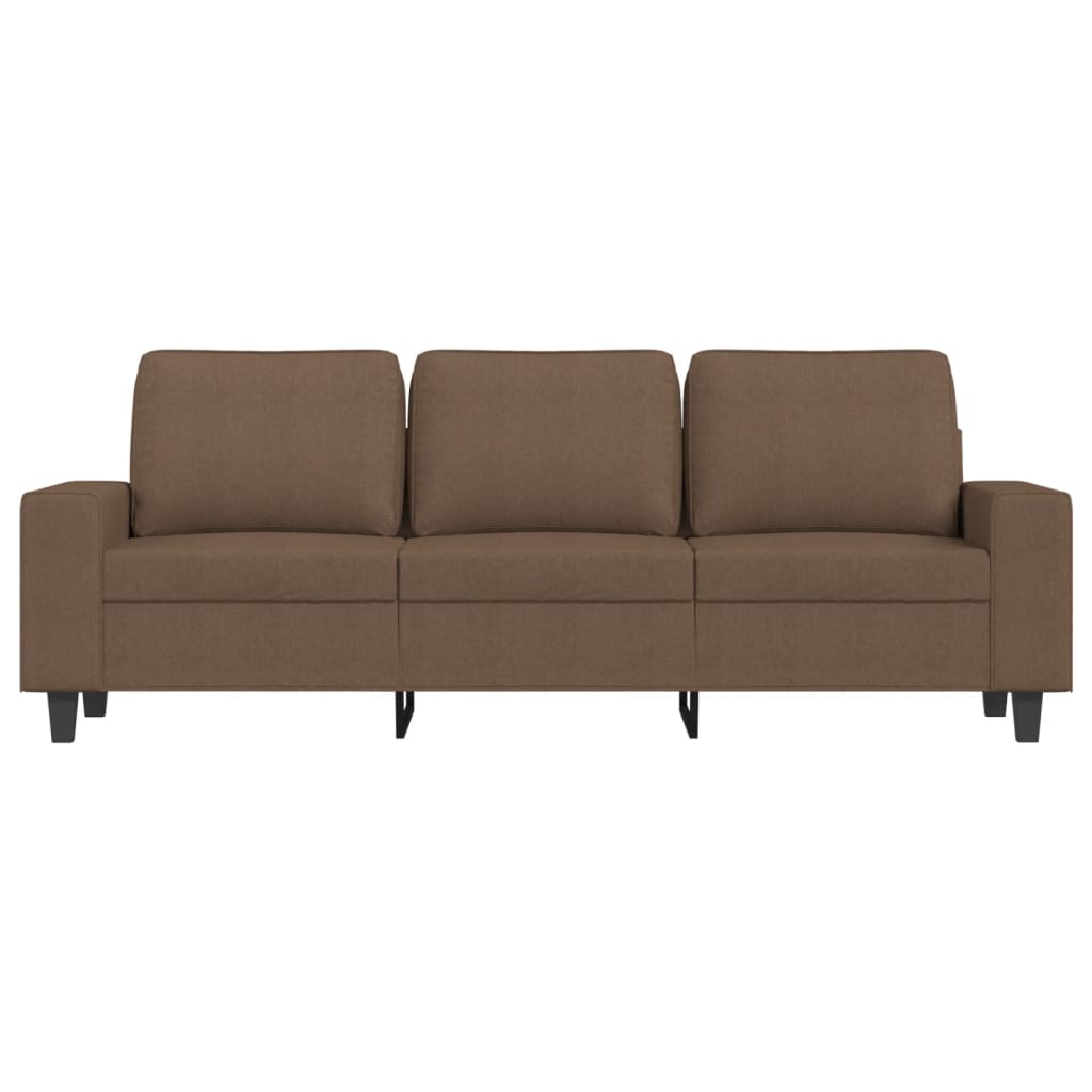 Sofá de 3 lugares tecido 180 cm castanho