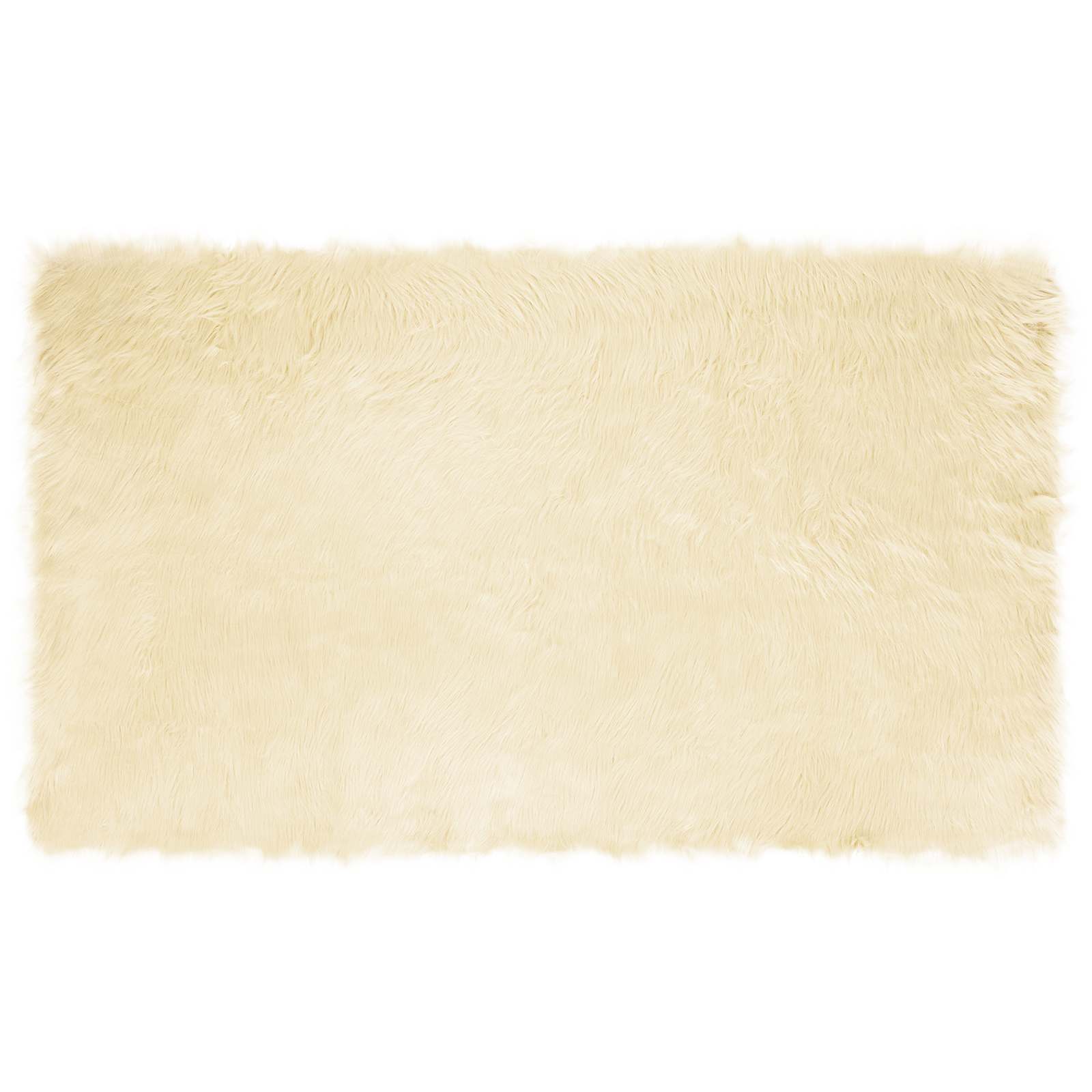 Tapete de de ovelha sintética tafalla creme 100 x 200 cm