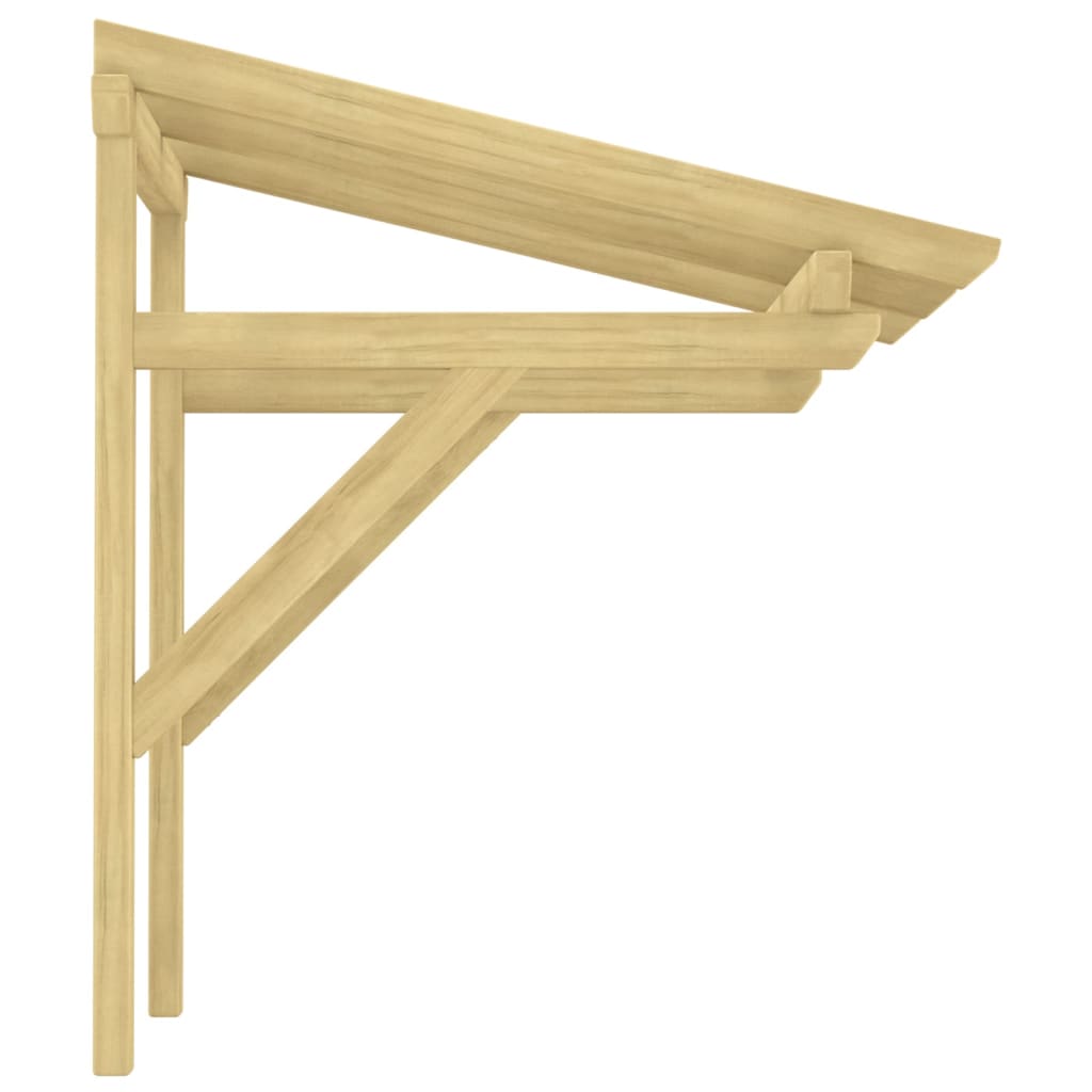 Toldo de porta 100x100x80 cm pinho maciço impregnado