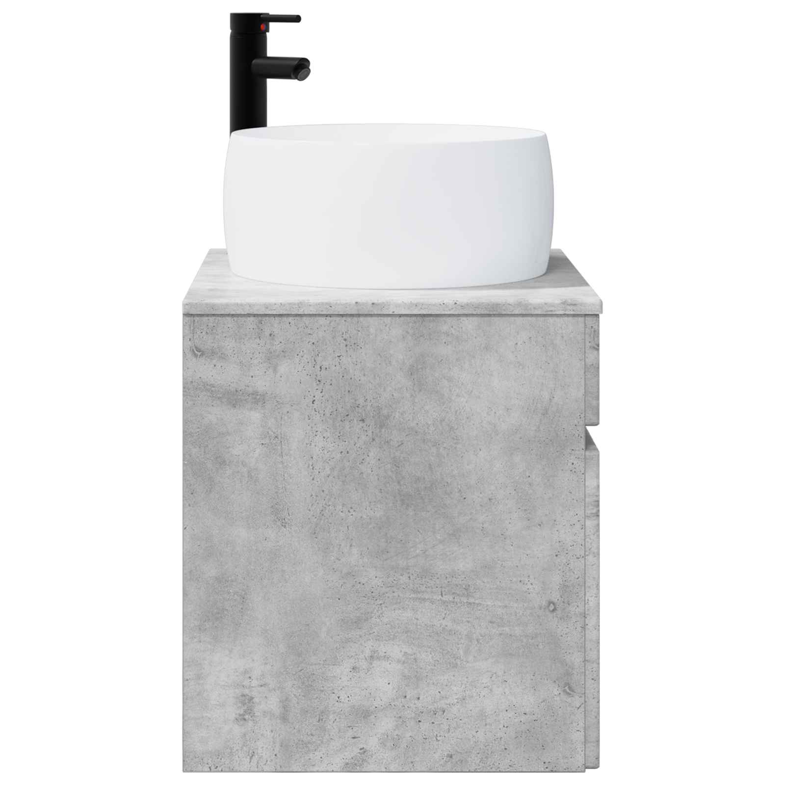 Vanidade de pia de parede cinzento cimento 49 x 44,5 x 66 cm
