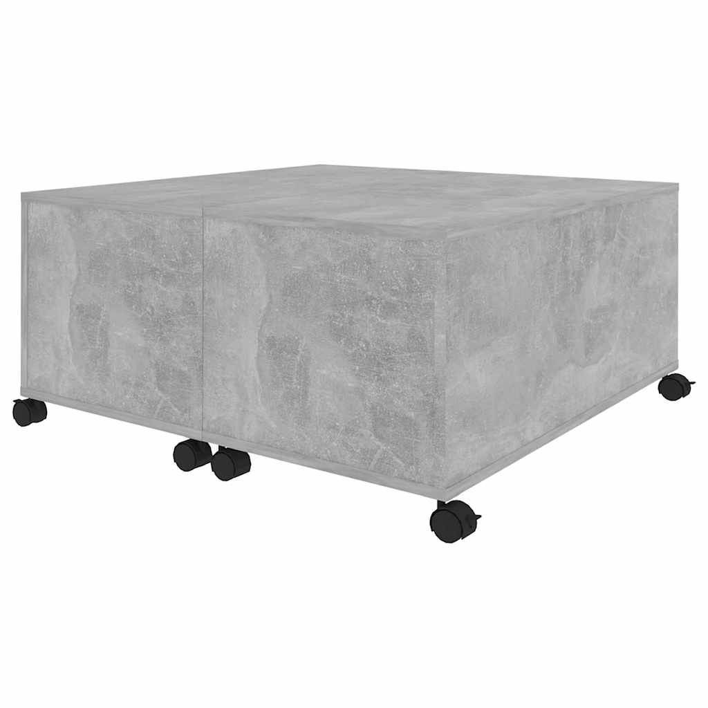 Mesa de centro 75x75x38 cm contraplacado cinzento cimento