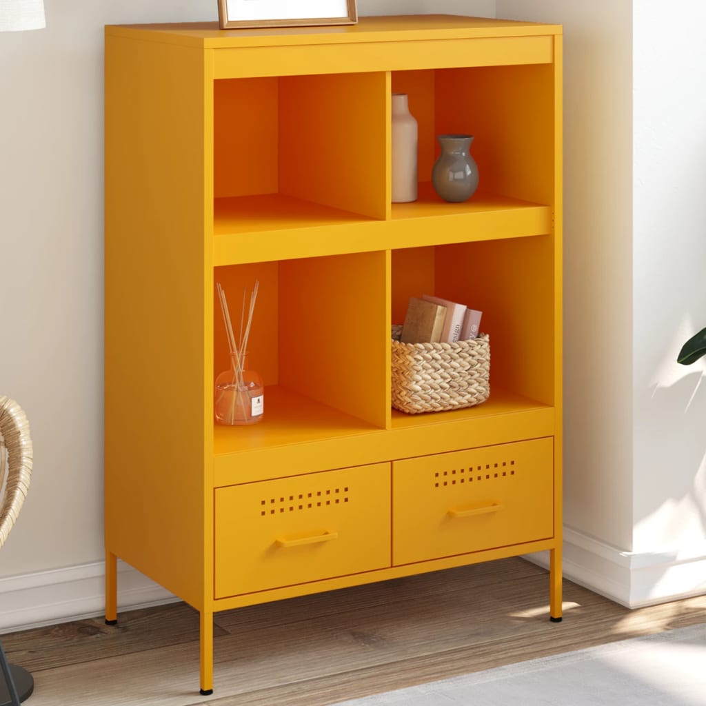 Móvel alto 68x39x101,5 cm aço amarelo mostarda