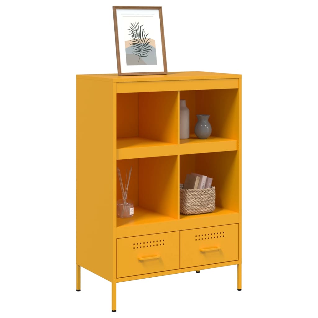Móvel alto 68x39x101,5 cm aço amarelo mostarda