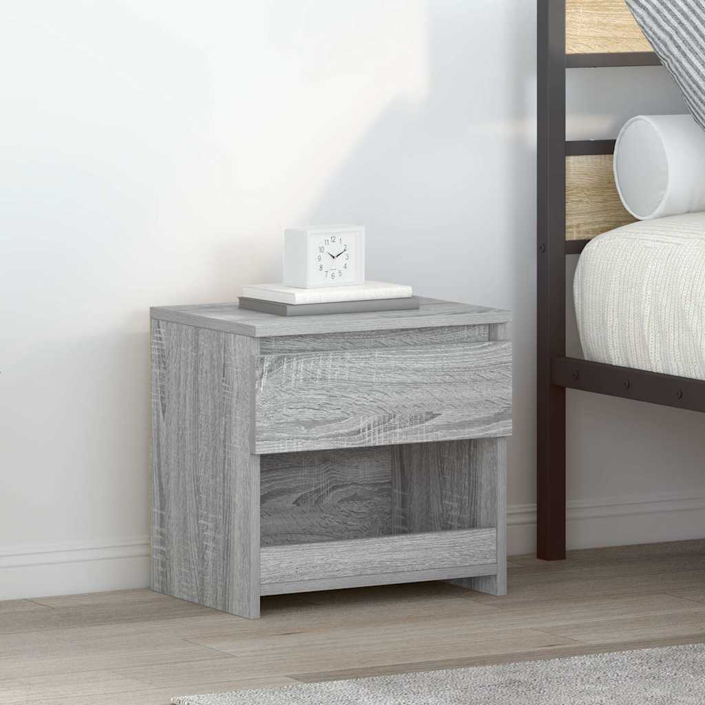 Mesa cabeceira 40x30x39 cm derivados de madeira cinzento sonoma