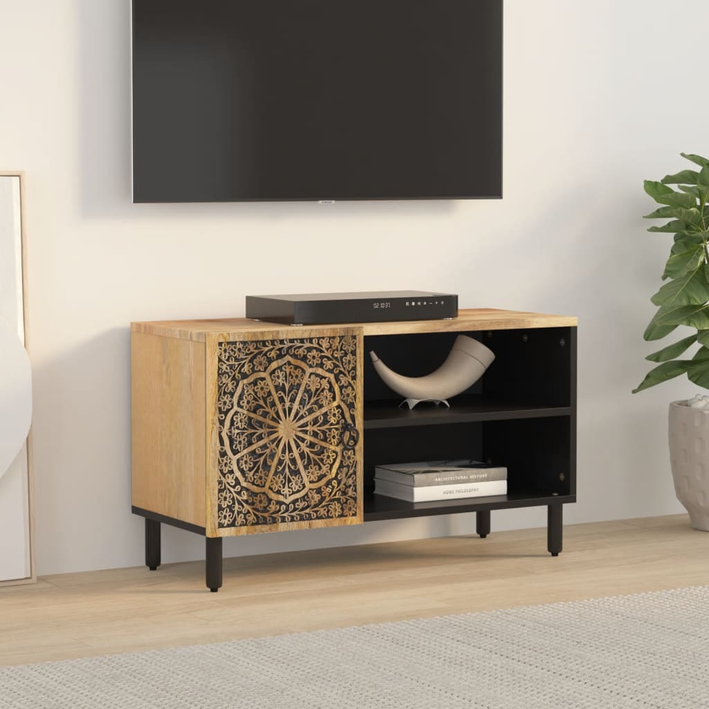 Móvel de TV 80x31x46 cm madeira de mangueira maciça