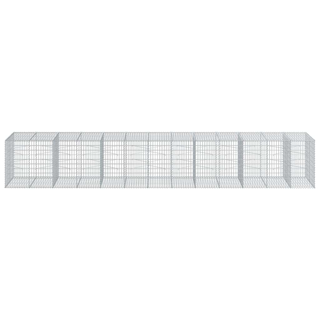 Cesto gabião com cobertura 650x100x100 cm ferro galvanizado
