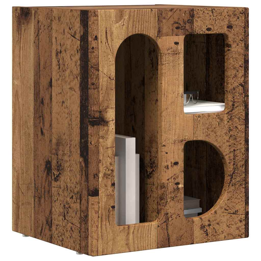 Mesa-de-cabeceira elst 2 unid. madeira antiga 40 x 35 x 50 cm
