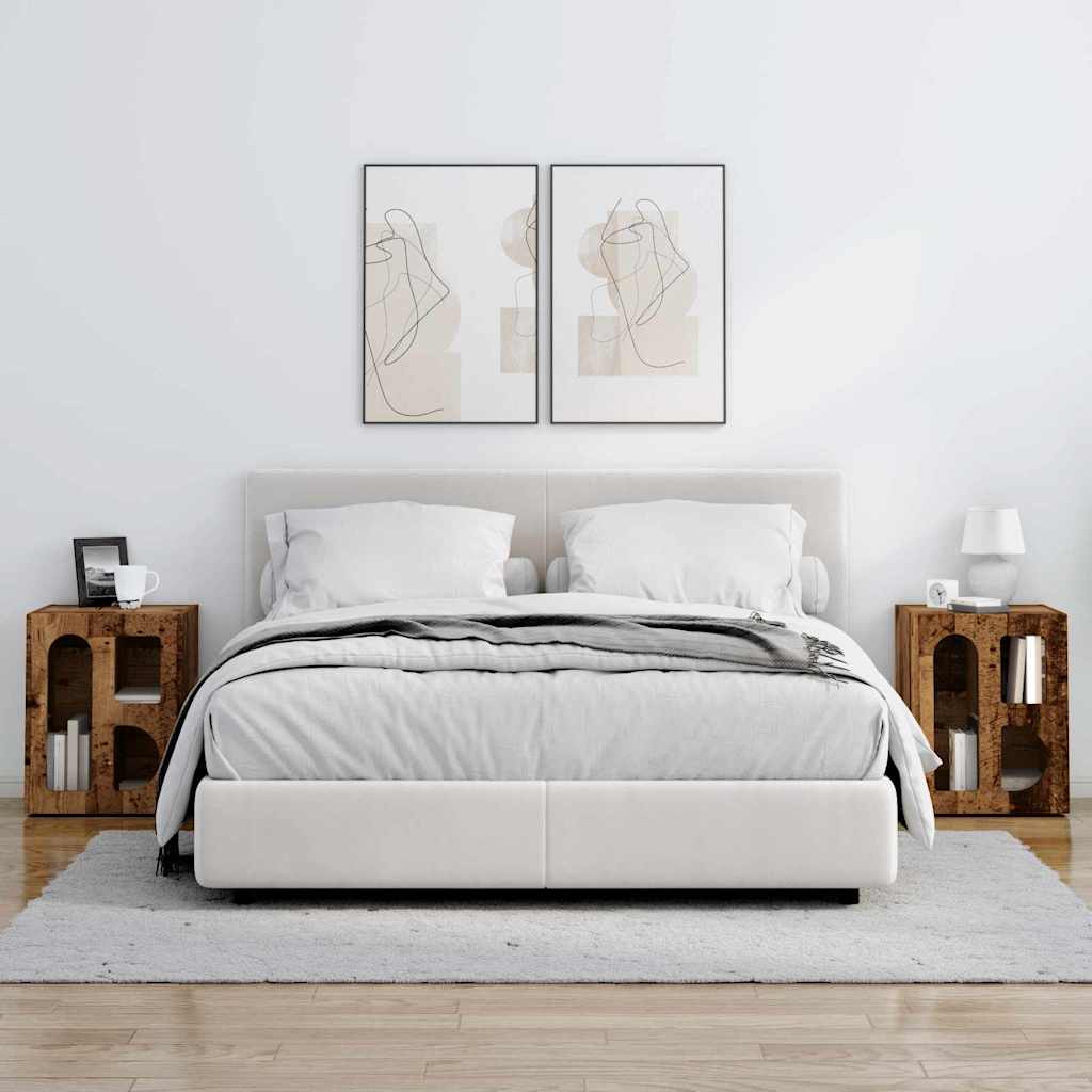 Mesa-de-cabeceira elst 2 unid. madeira antiga 40 x 35 x 50 cm