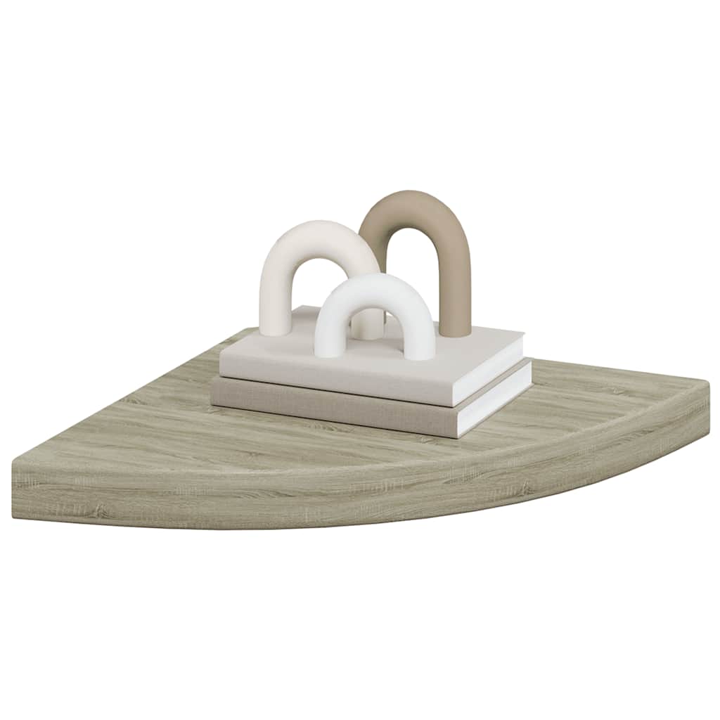 Prateleira de canto suspensa 35x35x3,8cm MDF cor carvalho