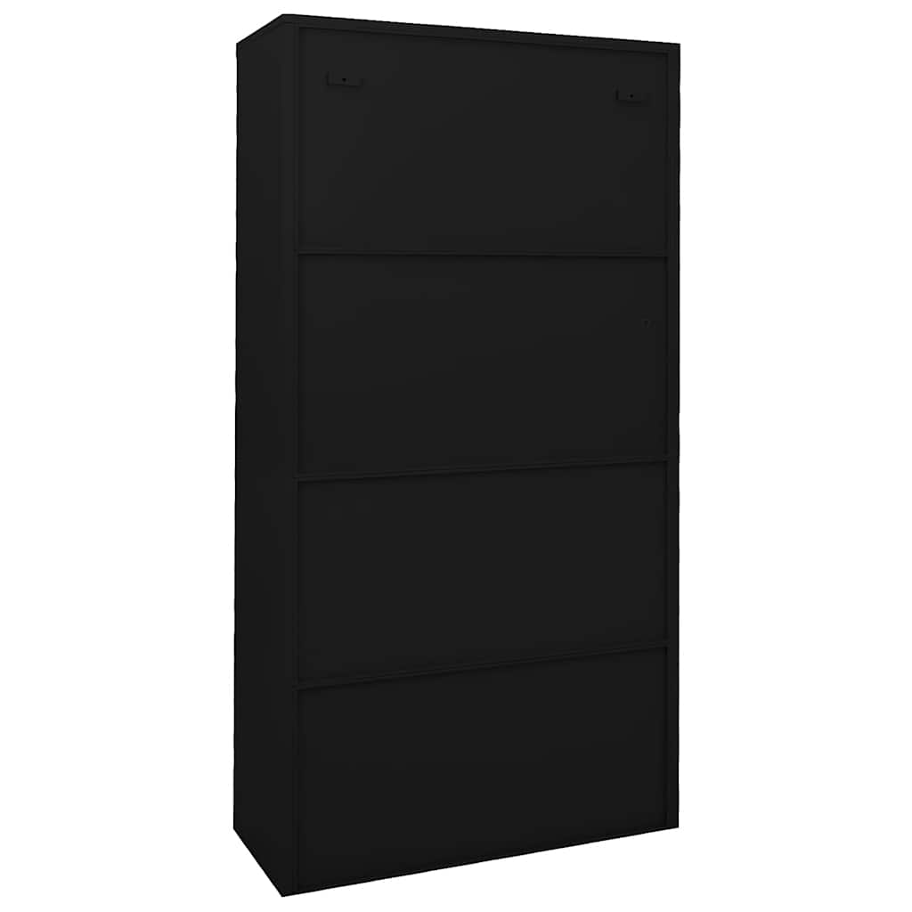 Armário de escritório c/ porta deslizante 90x40x180cm aço preto