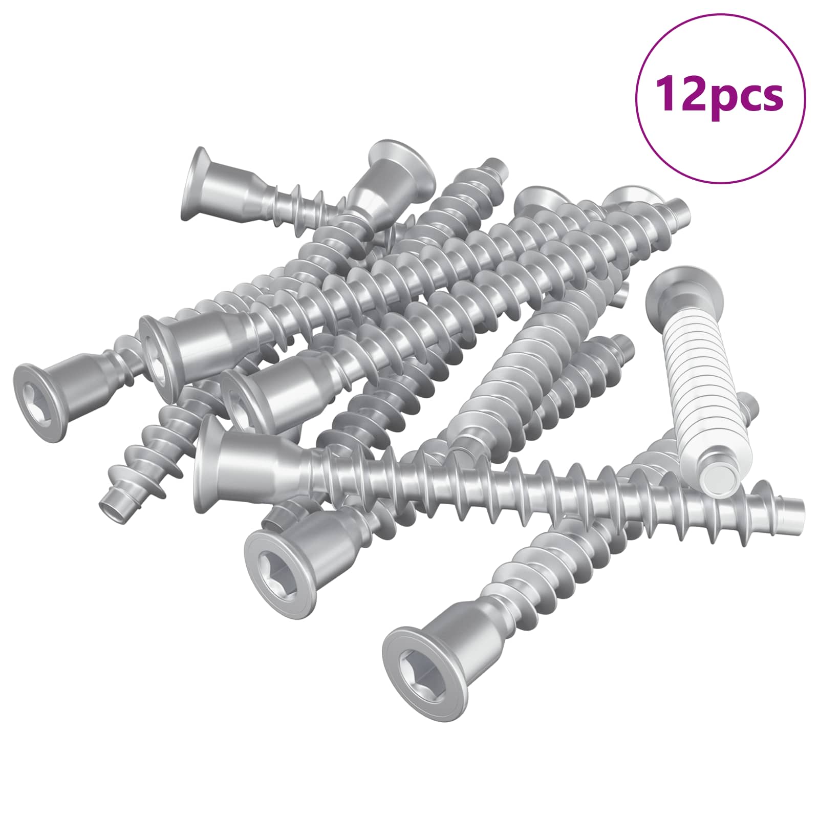Parafusos confirmat 12 unid. prateado ø7 x 58 mm metal