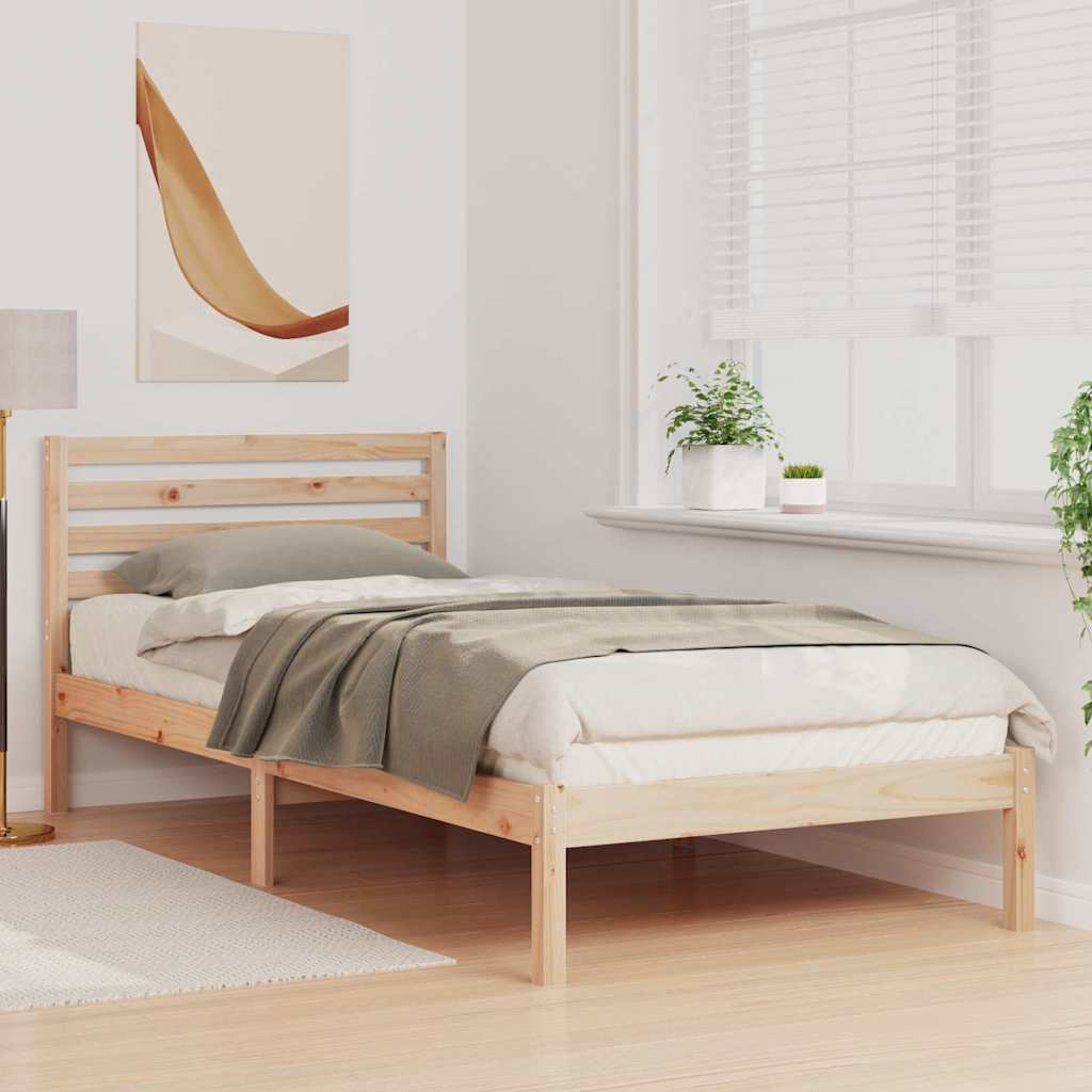 Estrutura da cama com cabeceira castanho 80 x 210 cm