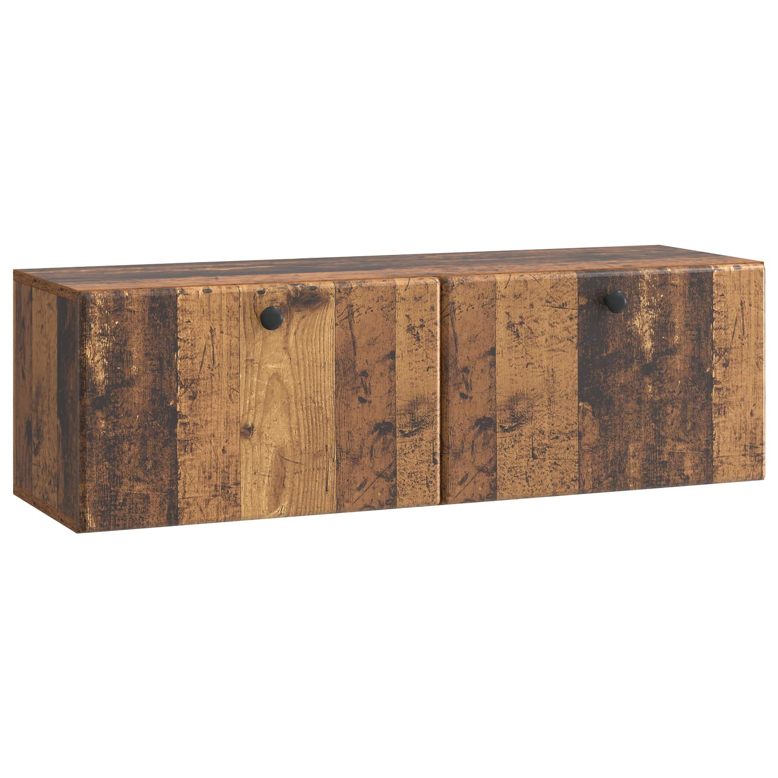 Gabinete de TV de parede 98 x 31 x 30 cm madeira antiga