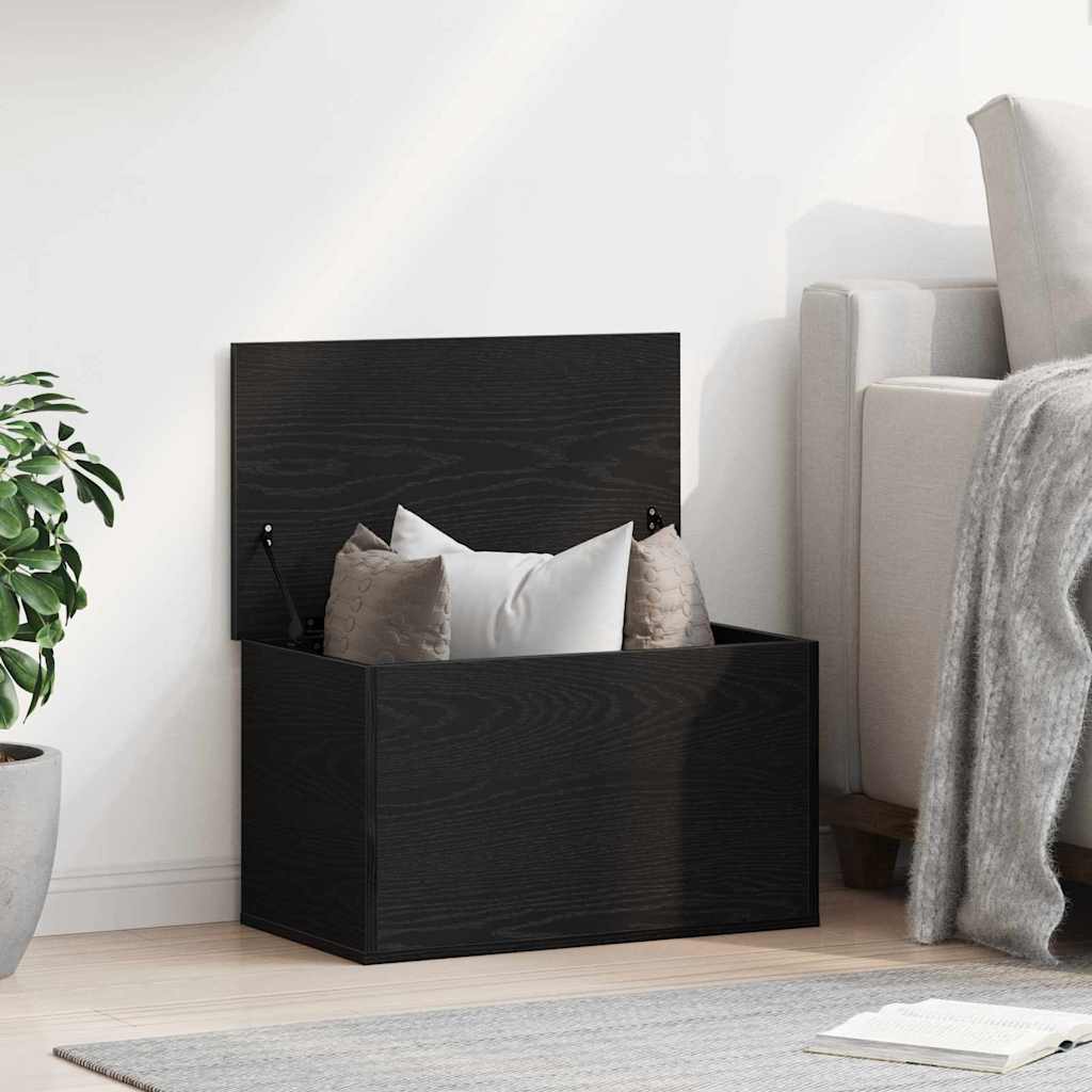 Caixa de armazenamento carvalho preto 60 x 35 x 35 cm