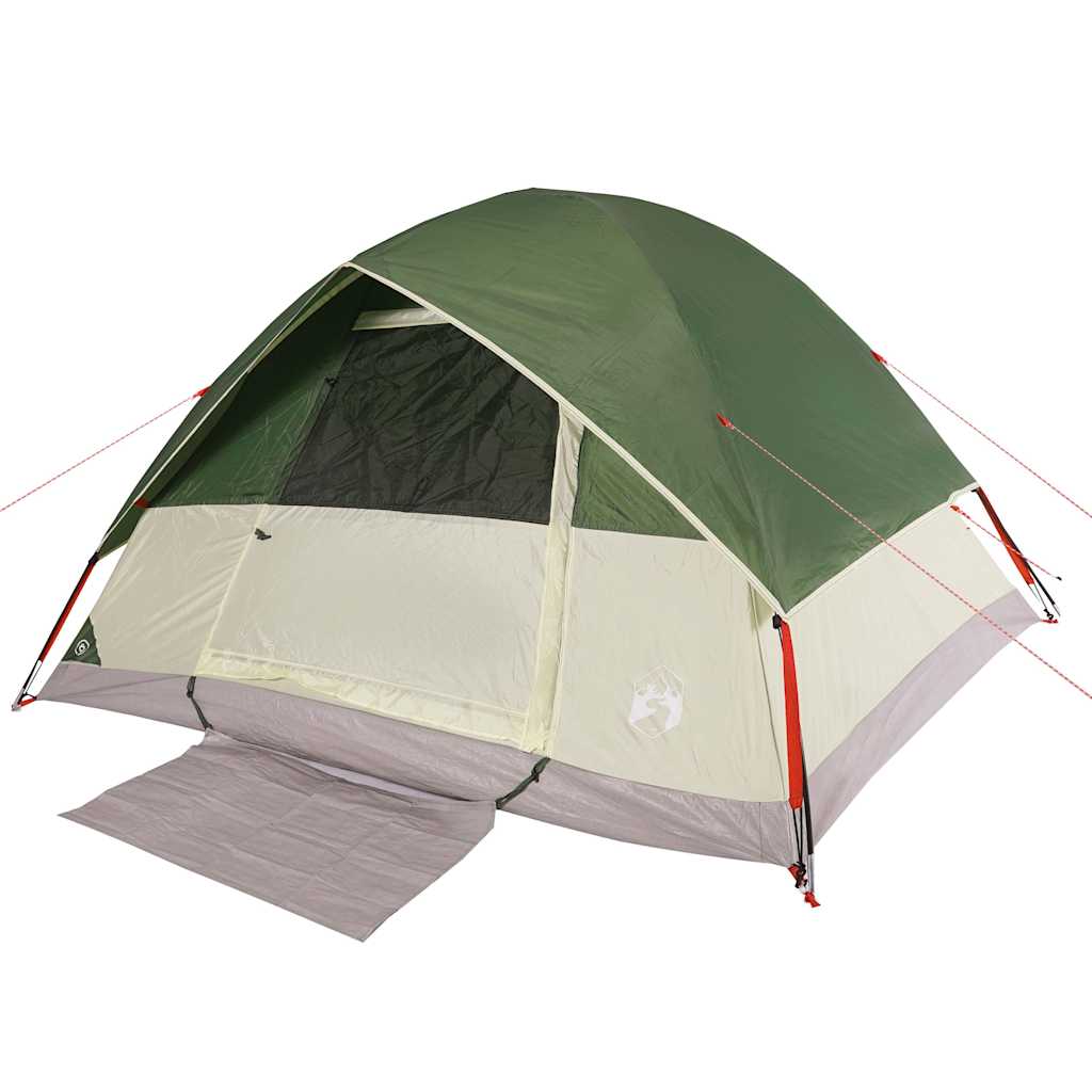 Tenda familiar em cúpula para 6 pessoas impermeável verde