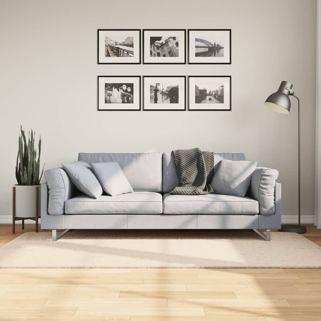 Tapete pelo curto macio e lavável huarte 100x200 cm bege