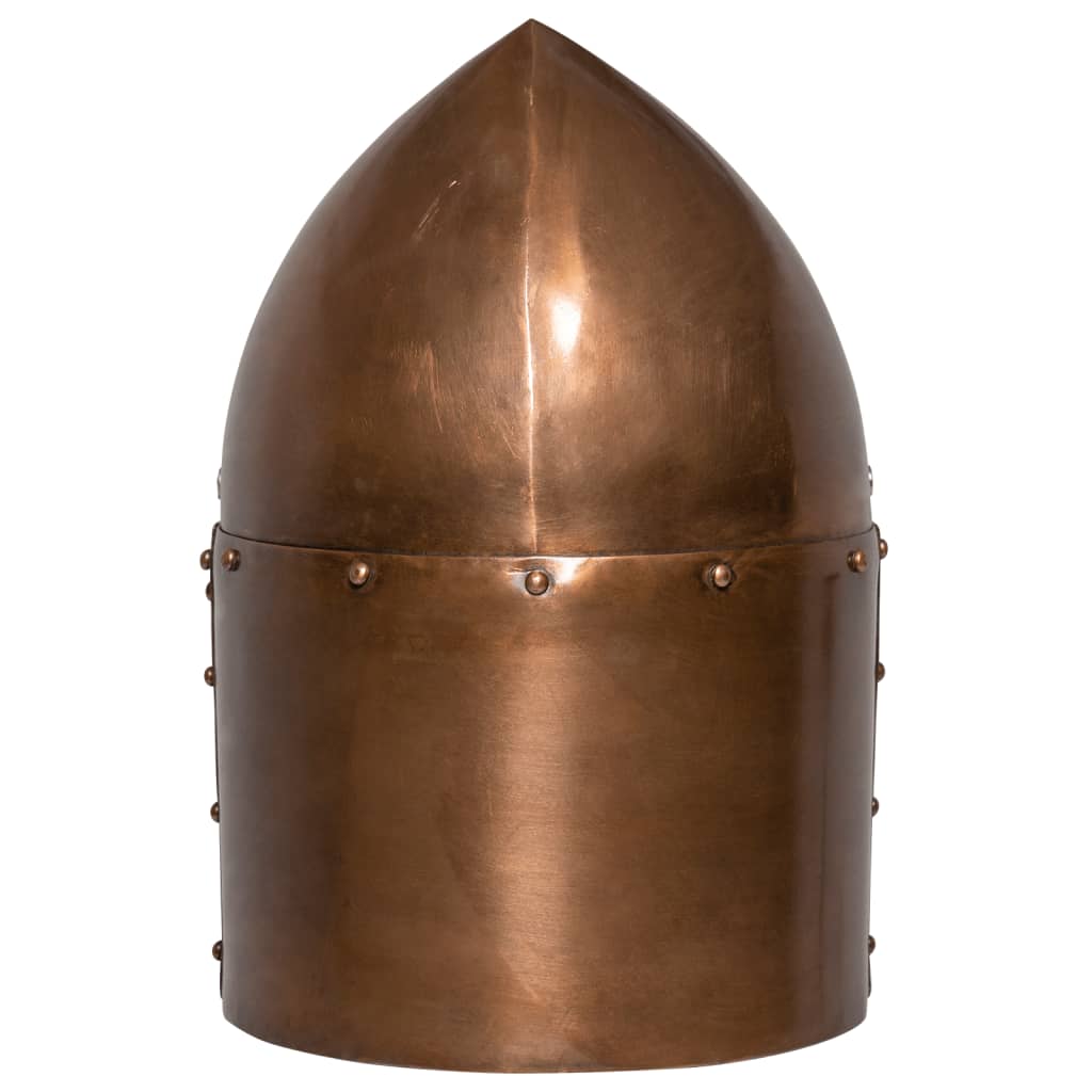 Capacete de cavaleiro medieval réplica larp aço cobre