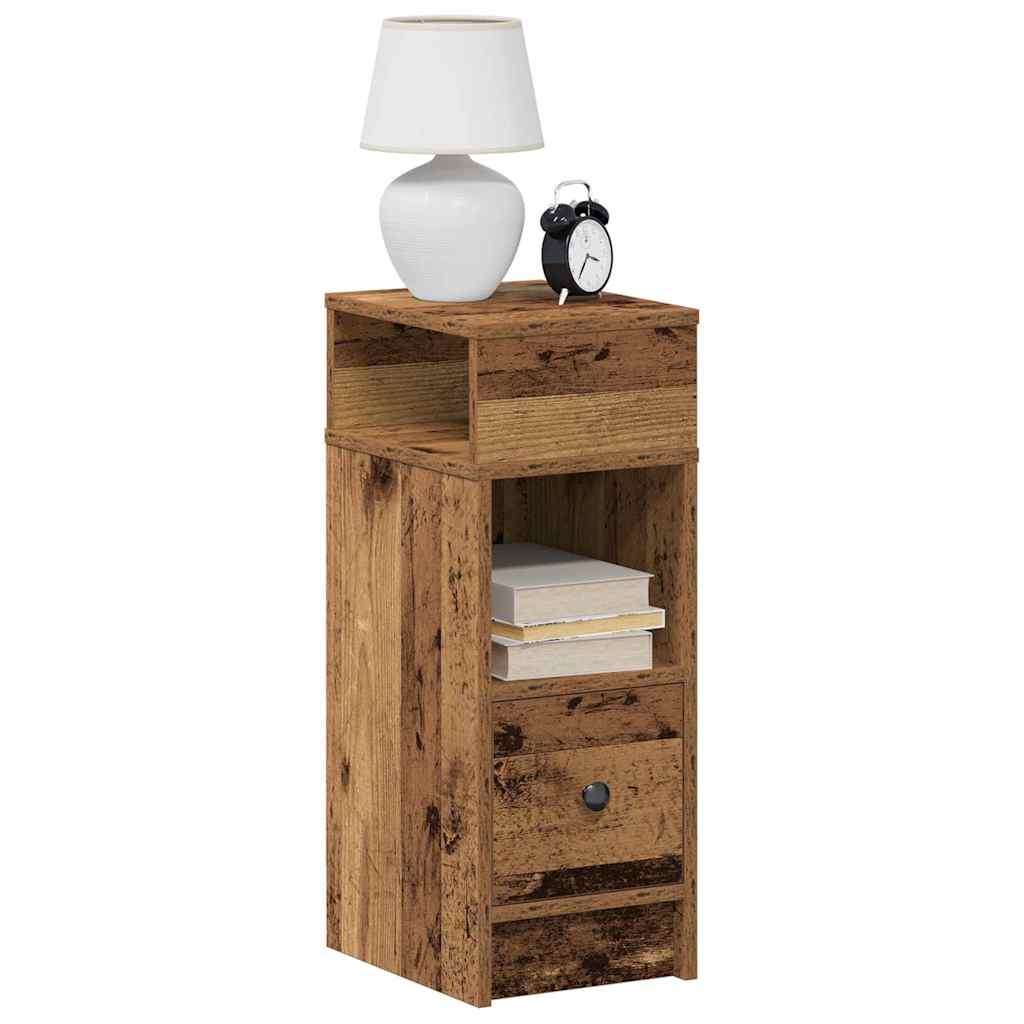 Mesas de cabeceira 2 pcs com gaveta 25x31x66 cm madeira velha