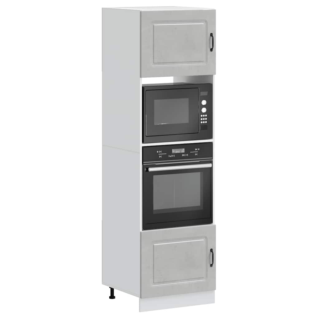 Armários forno 2pcs kalmar derivados de madeira cinzento cimento