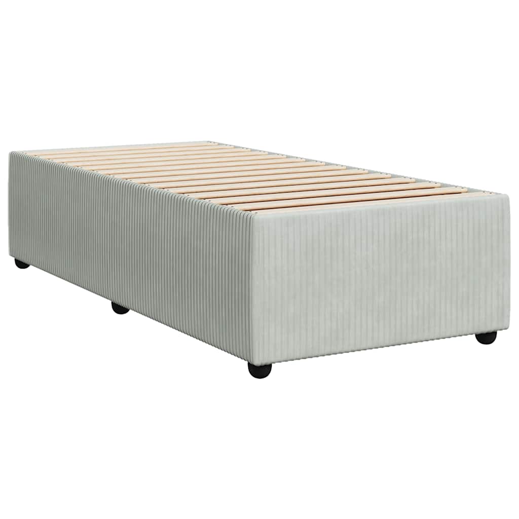 Estrutura de cama sem colchão 90x190 cm veludo cinzento-claro