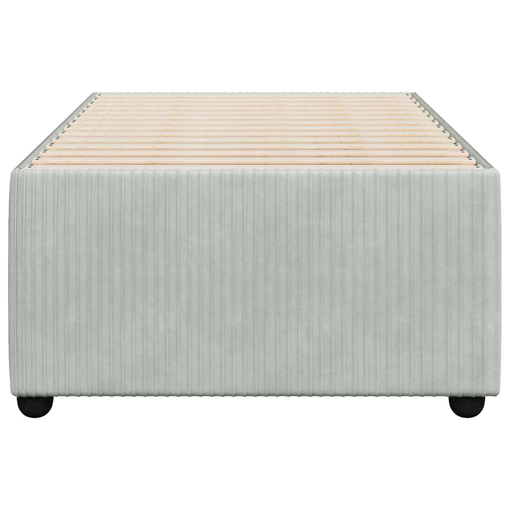 Estrutura de cama sem colchão 90x190 cm veludo cinzento-claro