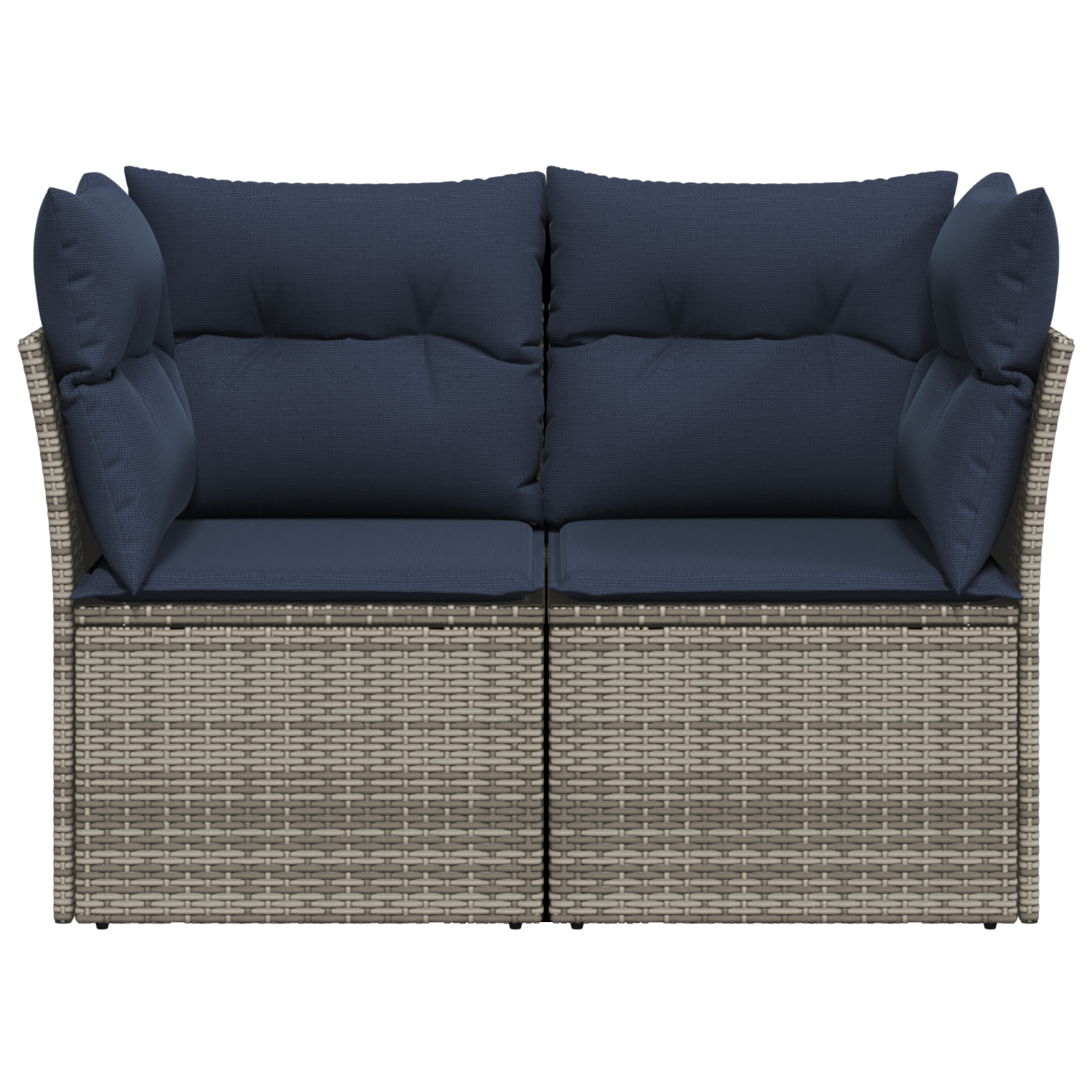 | Sofá de jardim | com almofada cinzeto 124 x 62 x 69 cm vime PE