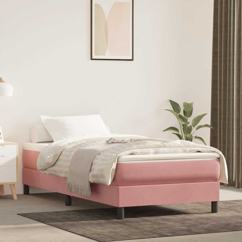Colchão de molas ensacadas infantil firmeza média 80x160 cm veludo rosa