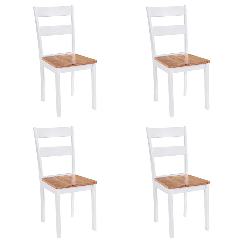 Cadeiras de jantar 4 pcs madeira de seringueira maciça branco